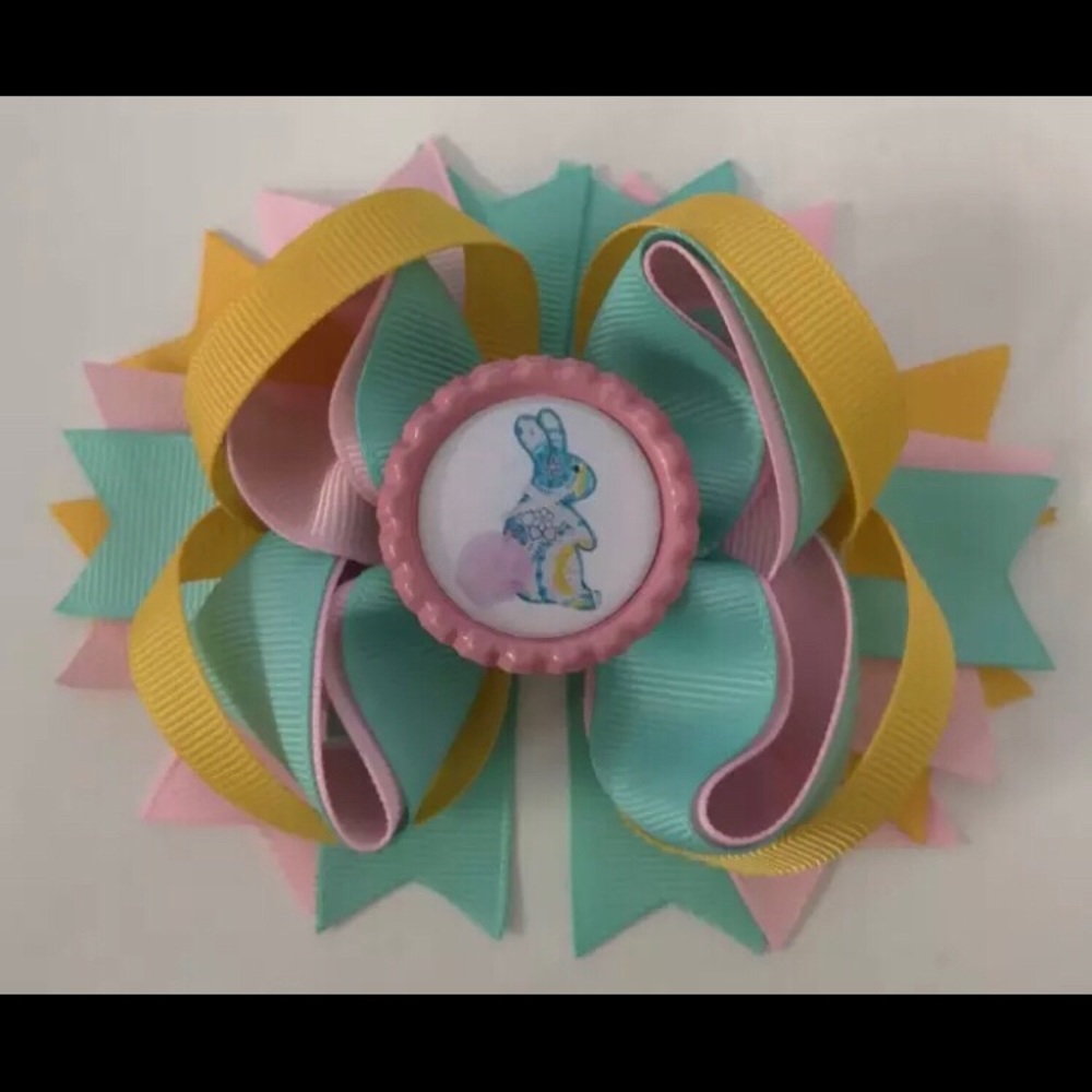 Easter bunny pastel hair bow